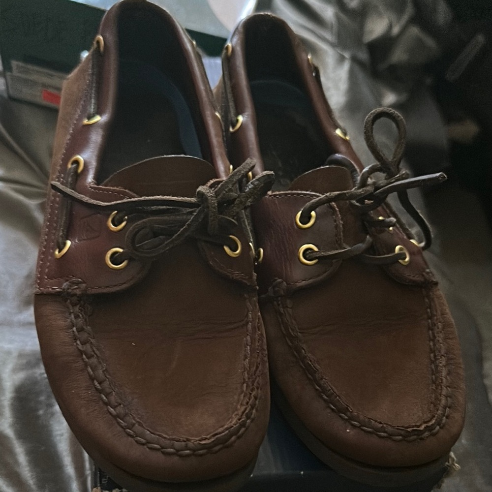 Sperry Dark Brown Leather Boat Shoes